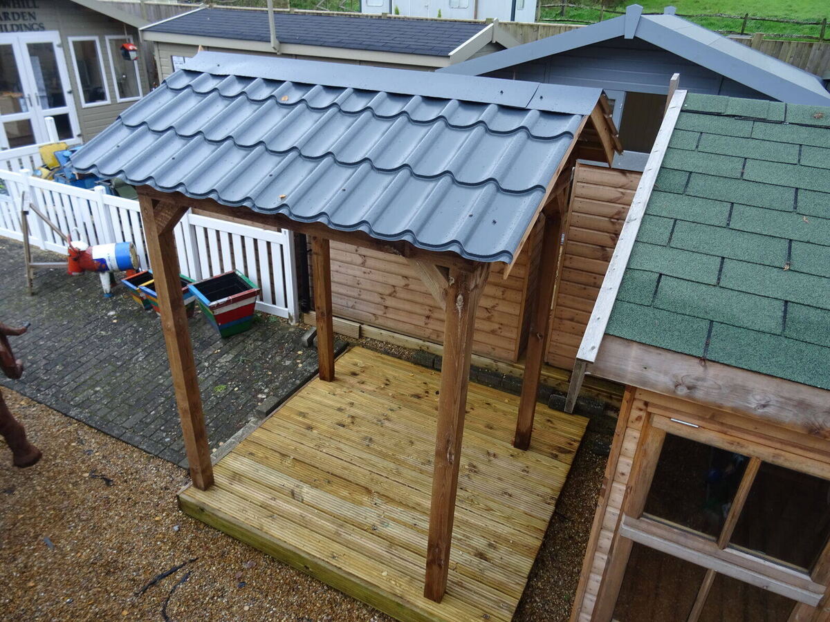 Large bespoke garden structure under construction