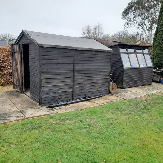 Before: potting and tool shed in a Billingshurst garden (1)