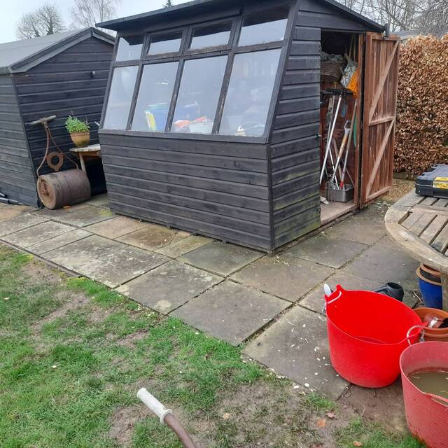 Before: potting and tool shed in a Billingshurst garden (2)