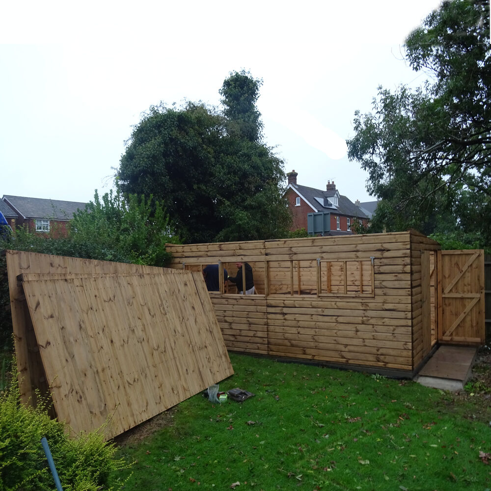 Shed erection in progress by Cordreys